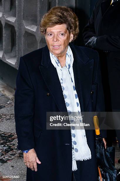 Sabine Wussow attends the Wolfgang Rademann memorial service on February 11, 2016 in Berlin, Germany.