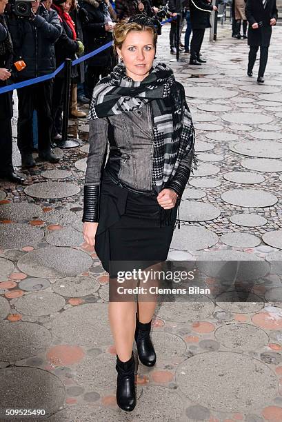 Simone Rethel attends the Wolfgang Rademann memorial service on February 11, 2016 in Berlin, Germany.