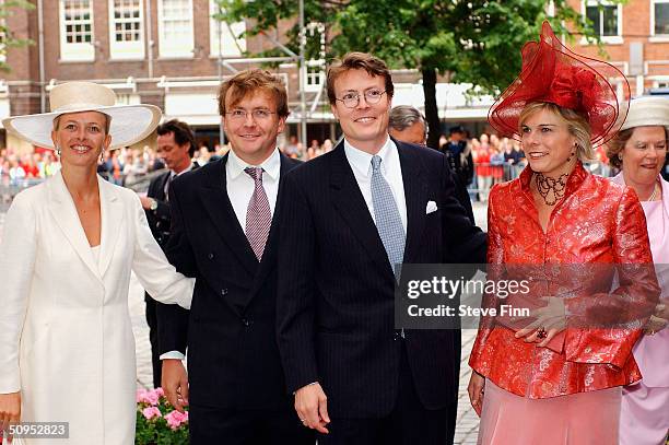 Princess Mable, HRH Prince Johan Friso, HRH Prince Constantijn of the Netherlands and HRH Princess Laurentien arrive for the Christening of baby girl...