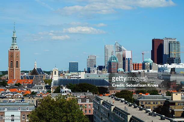 skyline and skyscrapers. the hague, the netherlands - the hague summer stock pictures, royalty-free photos & images