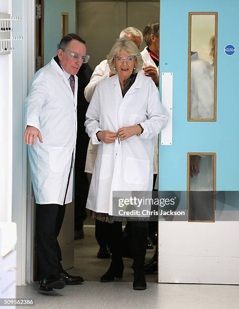 Camilla, Duchess Of Cornwall visits the Hybrid Bio Devices Lab at the University Of Southampton where she was also awarded an Honourary Doctorate on...