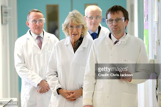 Camilla, Duchess Of Cornwall visits the Hybrid Bio Devices Lab at the University Of Southampton where she was also awarded an Honourary Doctorate on...