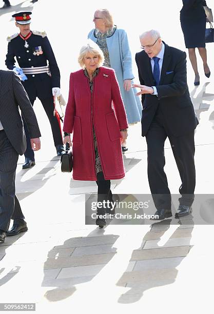 Camilla, Duchess Of Cornwall with Vice Chancellor Professor Sir Christopher Snowden at the University Of Southampton where she was awarded an...