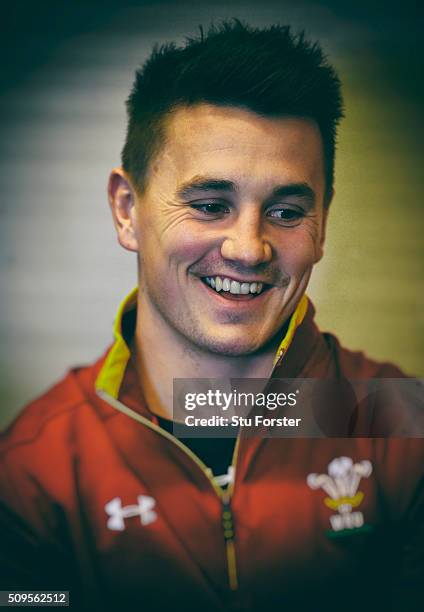 Wales centre Jonathan Davies faces the media during a Wales Press conference ahead of their RBS Six Nations match against Scotland, at The Vale Hotel...