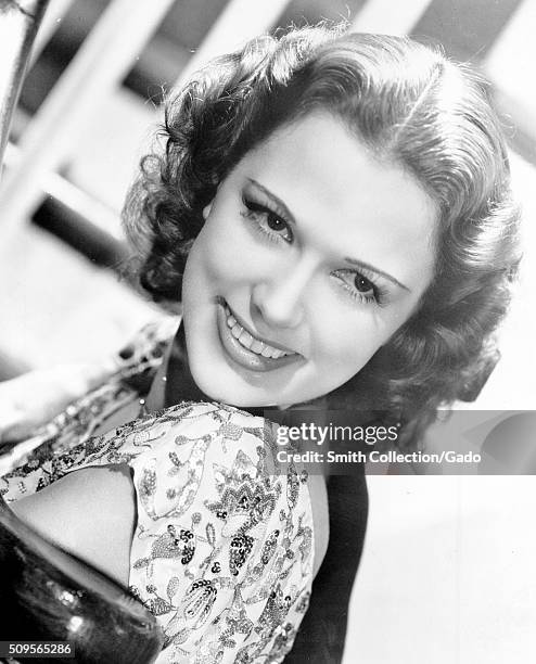 Publicity photograph of Eleanor Powell, an American dancer and actress, best known for her tap dancing in musical films during the 1930s and 1940s,...