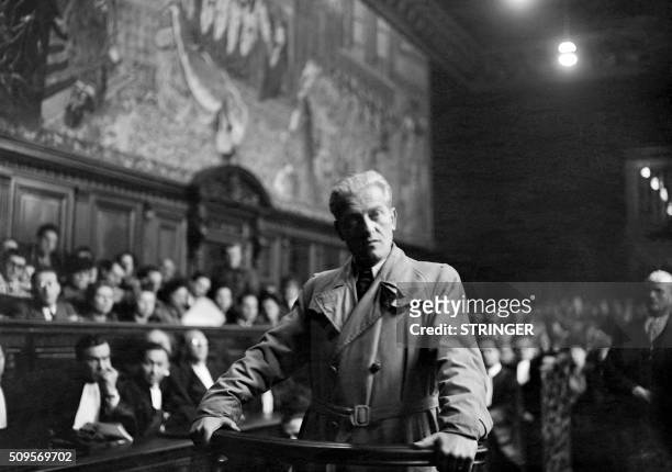 Picture released on January 1946 in Paris of Otto Abetz former German ambassador to Vichy during World War II, attending the trial of Jean Luchaire....