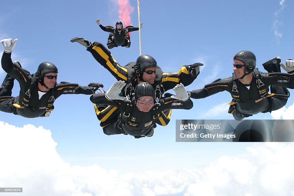 Former President Bush Celebrates 80th Birthday With Jump