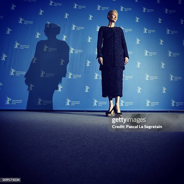 Actress Tilda Swinton attends the 'Hail, Caesar!' photo call during the 66th Berlinale International Film Festival Berlin at Grand Hyatt Hotel on...