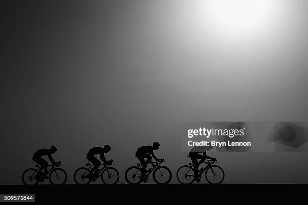 Preben Van Hecke of Topsport Vlaanderen-Baloise leads Patrick Gretsch of AG2R-La Mondiale, Mark McNally of Wanty-Groupe Gobert and Jesper Asselman of...