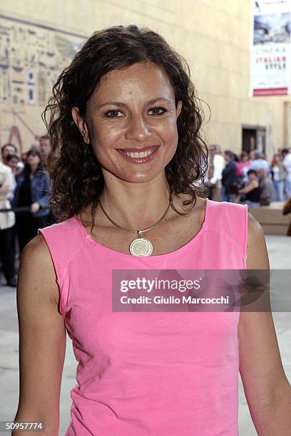 Actress Antonella Elia arrives at the "Don't Move" screening as part of the "Cinema Italian Style" festival at the Egyptian Theatre on June 13, 2004...