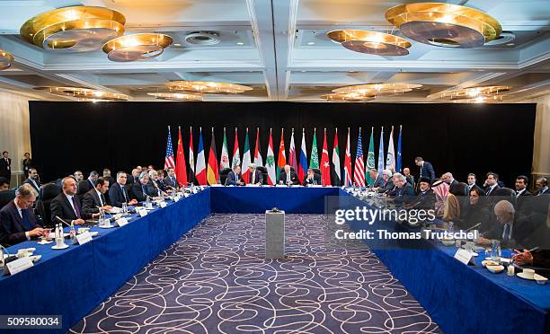 General view of the meeting of the International Syria Support Group on Februar 11, 2016 in Munich, Germany. The participants will discuss the...