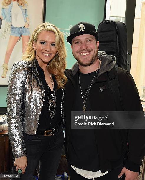 Singers/Songwriters Serra Black and Mitchell Tenpenny attend CRS 2016 - Day 2 at the Omni Hotel on February 9, 2016 in Nashville, Tennessee.