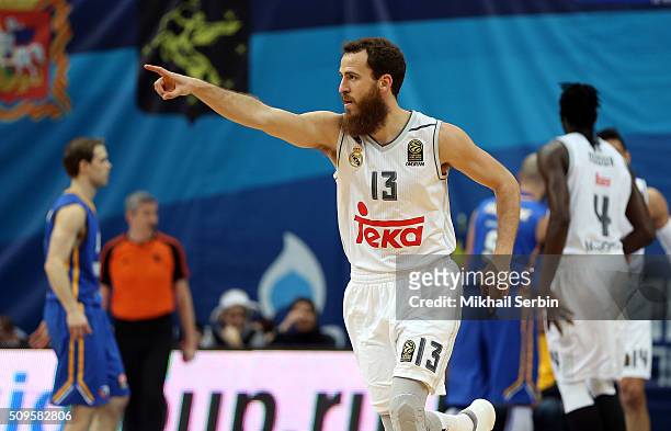 Sergio Rodriguez, #13 of Real Madrid in action during the Turkish Airlines Euroleague Basketball Top 16 Round 7 game between Khimki Moscow Region v...