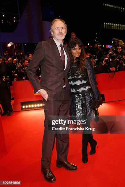Anton Corbijn and Nimi Ponnadurai attend the 'Hail, Caesar!' premiere during the 66th Berlinale International Film Festival Berlin at Berlinale...