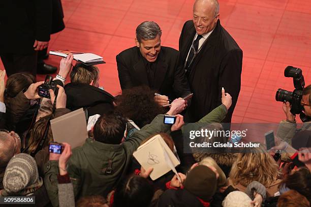 George Clooney attends the 'Hail, Caesar!' premiere during the 66th Berlinale International Film Festival Berlin at Berlinale Palace on February 11,...