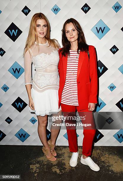 Ashley James and Charlotte De Carle attend a celebration of the new TV channel "W," launching on Monday 15th February, at Union Street Cafe on...