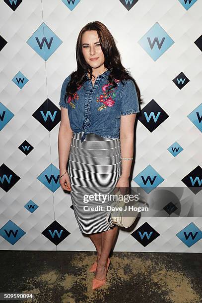 Kat Shoob attends a celebration of the new TV channel "W," launching on Monday 15th February, at Union Street Cafe on February 11, 2016 in London,...