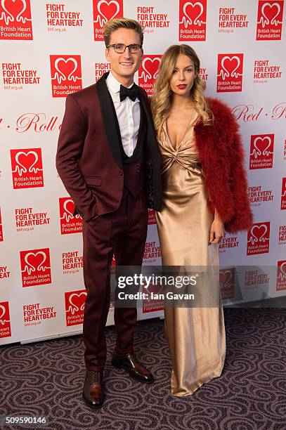 Oliver Proudlock and Emma Connolly attend the British Heart Foundation: Roll Out The Red Ball at The Savoy Hotel on February 11, 2016 in London,...