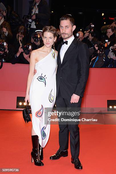 Aino Laberenz and Clemens Schick attend the 'Hail, Caesar!' premiere during the 66th Berlinale International Film Festival Berlin at Berlinale Palace...