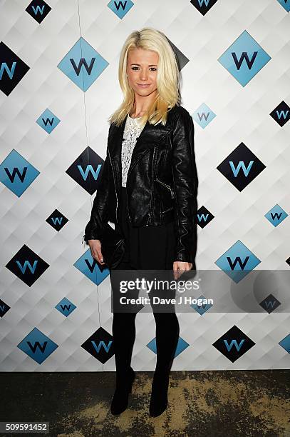 Danielle Harold attends a celebration of the new TV channel "W," launching on Monday 15th February, at Union Street Cafe on February 11, 2016 in...