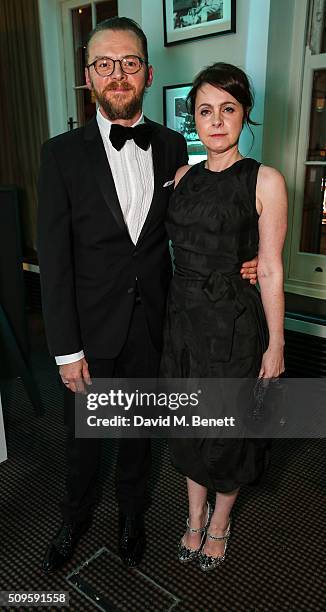 Simon Pegg and Maureen McCann attend the BAFTA Film Gala in aid of the 'Give Something Back' campaign at BAFTA Piccadilly on February 11, 2016 in...