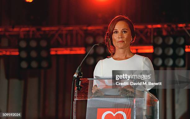 Pippa Middleton attends a drinks reception during the British Heart Foundation: Roll Out The Red Ball at The Savoy Hotel on February 11, 2016 in...