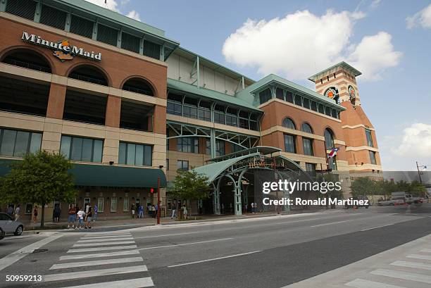 General view of Minute Maid Park before the game between the Chicago Cubs and the Houston Astros on May 25, 2004 in Houston, Texas. The Astros...