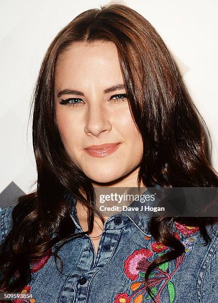 Kat Shoob attends a celebration of the new TV channel "W," launching on Monday 15th February, at Union Street Cafe on February 11, 2016 in London,...