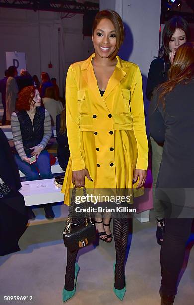 Journalist Alicia Quarles attends the Marissa Webb Fall 2016 show during New York Fashion Week: The Shows at The Gallery, Skylight at Clarkson Sq on...