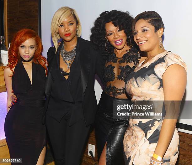 Kyndall Ferguson, LeToya Luckett, Wendy Raquel Robinson and Lori Hall attend the ATL Premiere Party for TV One's "Here We Go Again" at Boogalou...