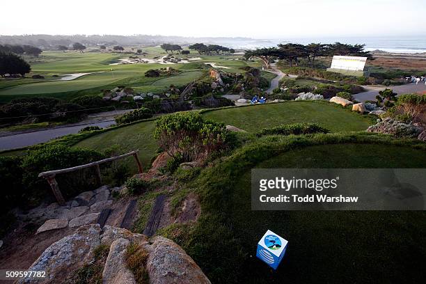 General view of the 11th hole during the first round of the AT&T Pebble Beach National Pro-Am at the Monterey Peninsula Country Club on February 11,...