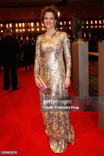 Martina Gedeck attends the opening party of the 66th Berlinale International Film Festival Berlin at Berlinale Palace on February 11, 2016 in Berlin,...