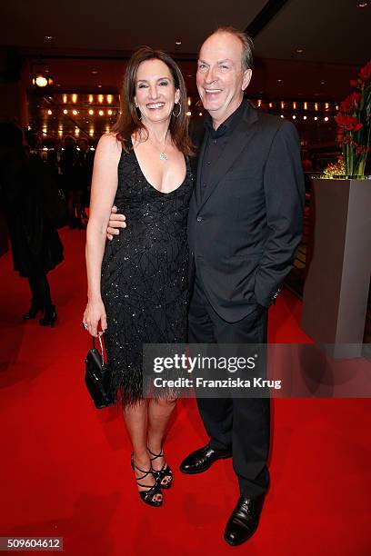 Christiane Knaup and Herbert Knaup attend the opening party of the 66th Berlinale International Film Festival Berlin at Berlinale Palace on February...