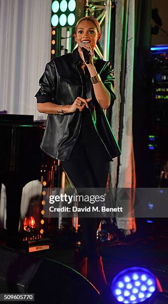 Alesha Dixon performs at the British Heart Foundation: Roll Out The Red Ball at The Savoy Hotel on February 11, 2016 in London, England.