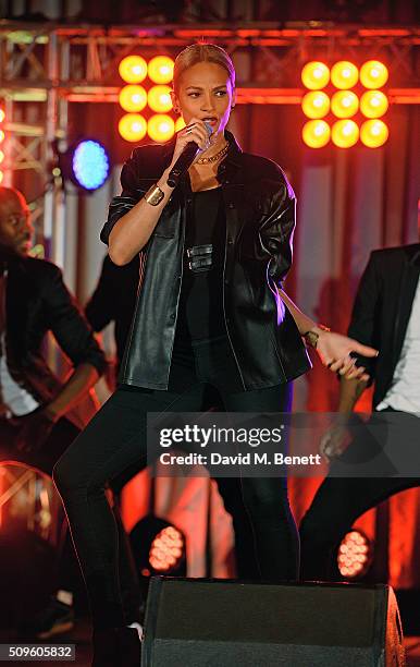 Alesha Dixon performs at the British Heart Foundation: Roll Out The Red Ball at The Savoy Hotel on February 11, 2016 in London, England.