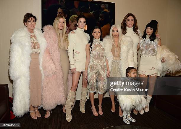 Khloe Kardashian, Kris Jenner, Kendall Jenner, Kourtney Kardashian, Kim Kardashian West, North West, Caitlyn Jenner and Kylie Jenner attend Kanye...