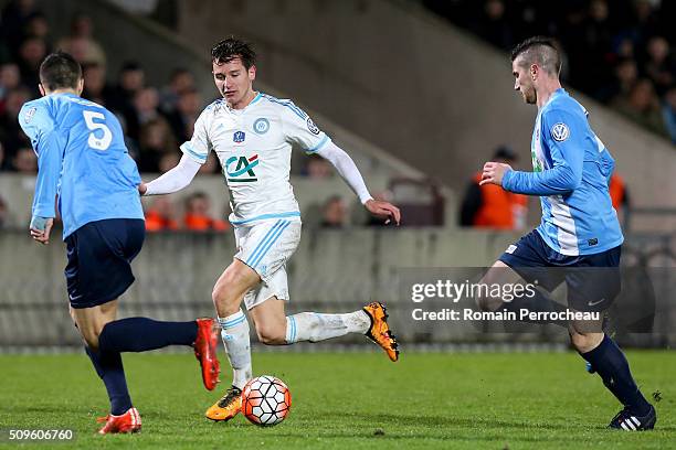 Florian Thauvin of Olympique de Marseille in action during the French Cup match between Trelissac FC and Olympique de Marseille at Stade...