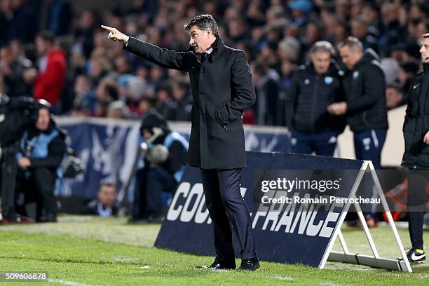 Olympique de Marseille's head coach Michel gestures during the French Cup match between Trelissac FC and Olympique de Marseille at Stade...