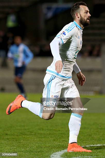Steven Fletcher of Olympique de Marseille in action during the French Cup match between Trelissac FC and Olympique de Marseille at Stade...