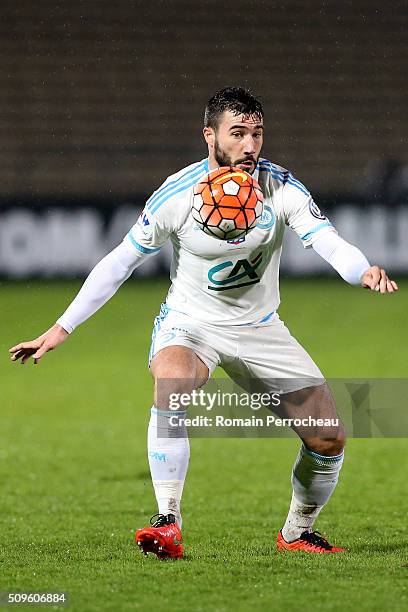 Romain Alessandrini of Olympique de Marseille in action during the French Cup match between Trelissac FC and Olympique de Marseille at Stade...