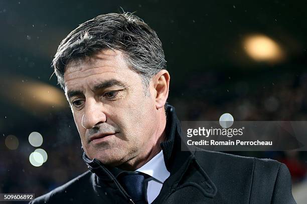 Olympique de Marseille's head coach Michel looks on before the French Cup match between Trelissac FC and Olympique de Marseille at Stade...