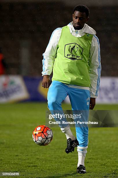 Abou Diaby of Olympique de Marseille during the warm up before the French Cup match between Trelissac FC and Olympique de Marseille at Stade...