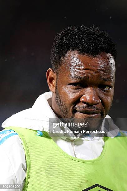 Steve Mandanda of Olympique de Marseille looks on before the French Cup match between Trelissac FC and Olympique de Marseille at Stade Chaban-Delmas...