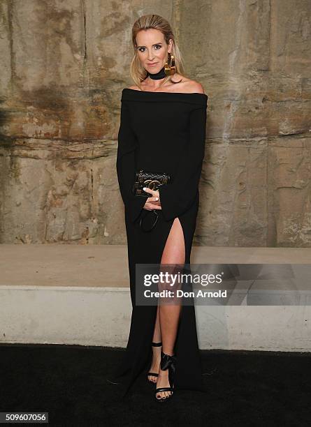 Amanda Shadforth arrives ahead of the Myer AW16 Fashion Launch at Barangaroo Reserve on February 11, 2016 in Sydney, Australia.