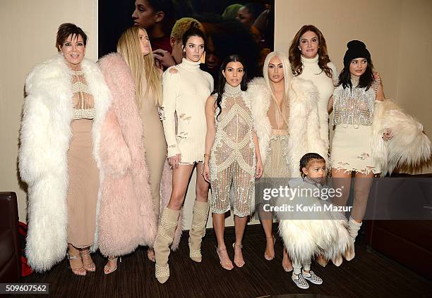 Khloe Kardashian, Kris Jenner, Kendall Jenner, Kourtney Kardashian, Kim Kardashian West, North West, Caitlyn Jenner and Kylie Jenner attend Kanye...