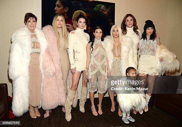 Khloe Kardashian, Kris Jenner, Kendall Jenner, Kourtney Kardashian, Kim Kardashian West, North West, Caitlyn Jenner and Kylie Jenner attend Kanye...