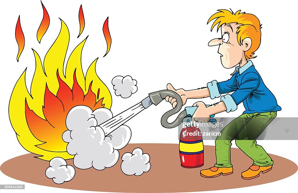 Man Putting Out A Fire High-Res Vector Graphic - Getty Images