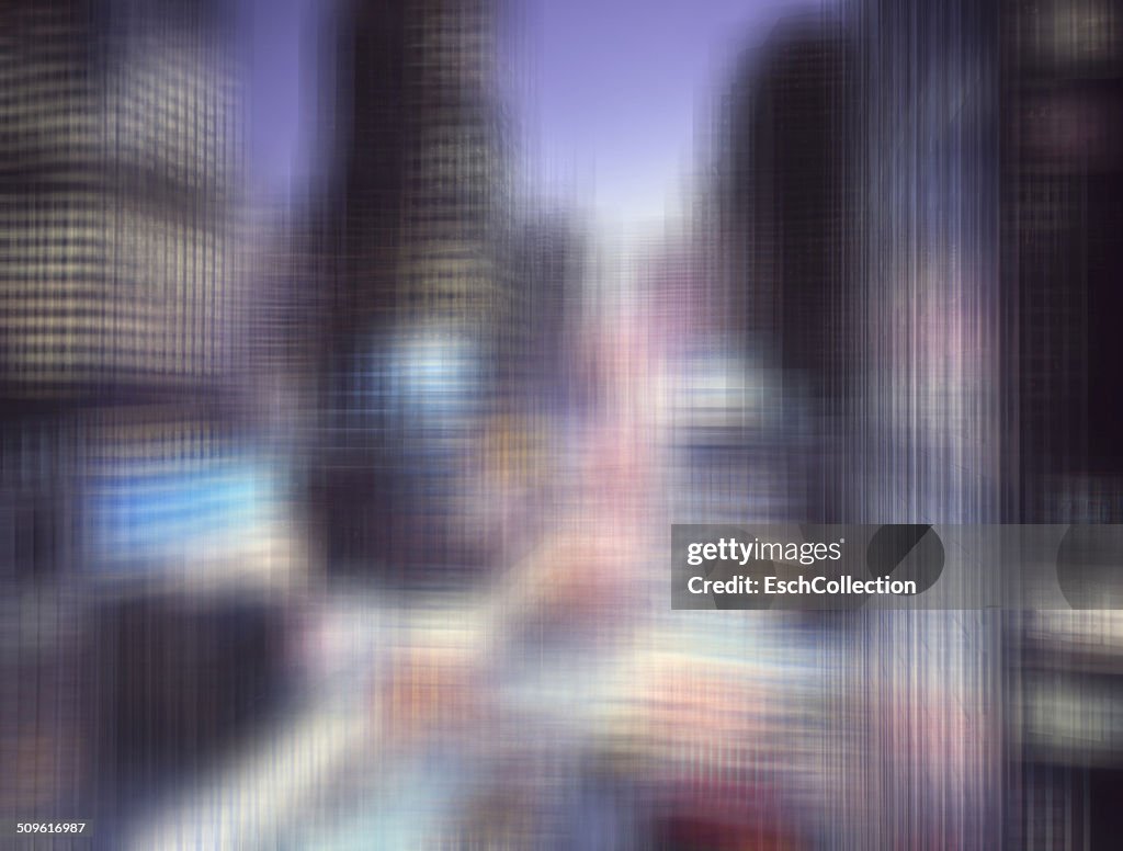 Multiple exposure image of Times Square, New York