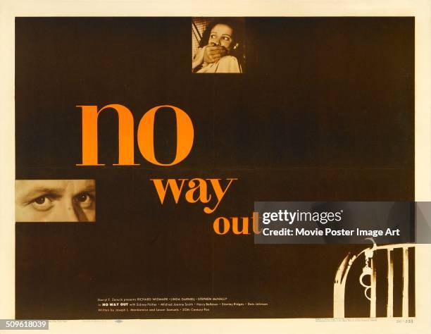 Poster for Joseph L. Mankiewicz's 1950 drama 'No Way Out' starring Richard Widmark.