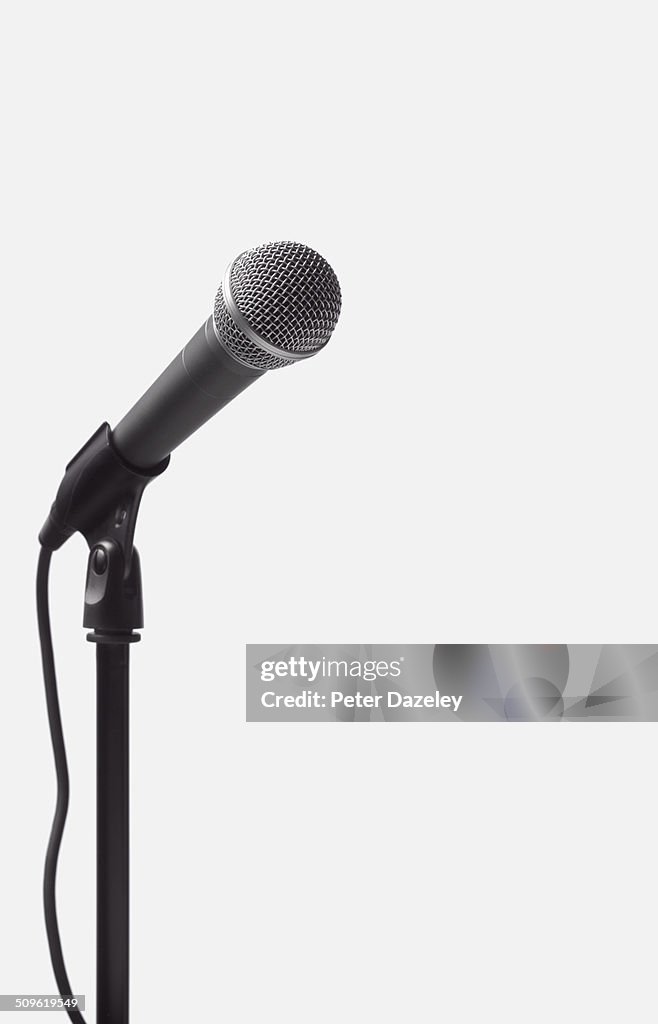 Dynamic microphone on stand